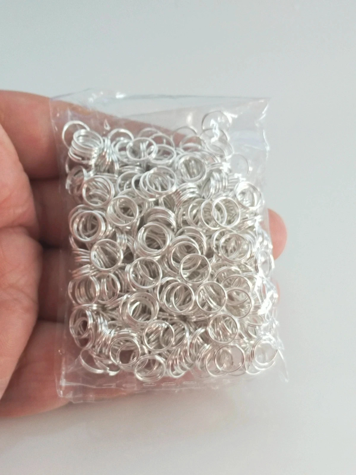 400 anneaux doubles pour bijoux 8mm argentées Lot n°6764